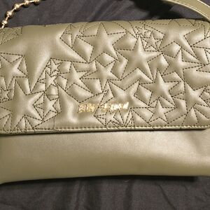 Betsey Johnson Olive Star-Embellished Shoulder Bag